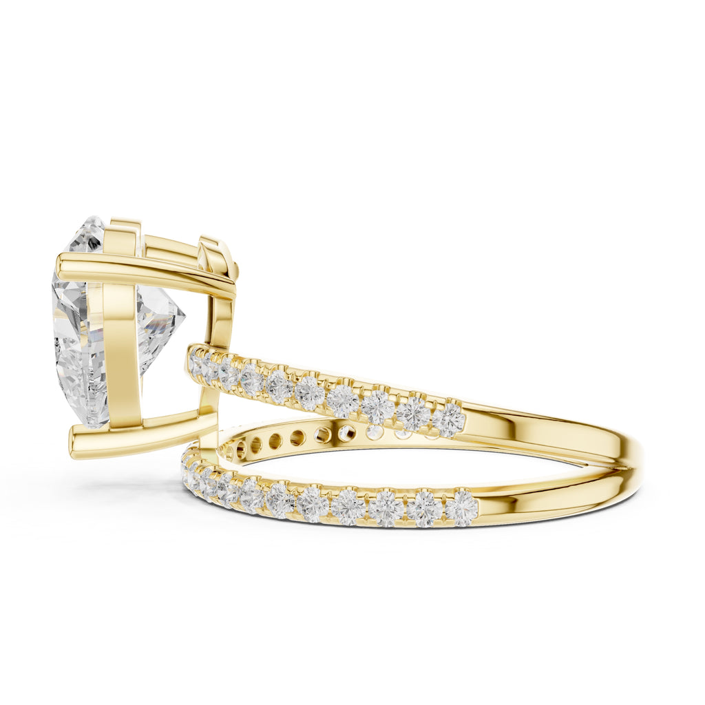 3.00 ct Intertwined Harmony Ring 3ct Yellow Gold Heart