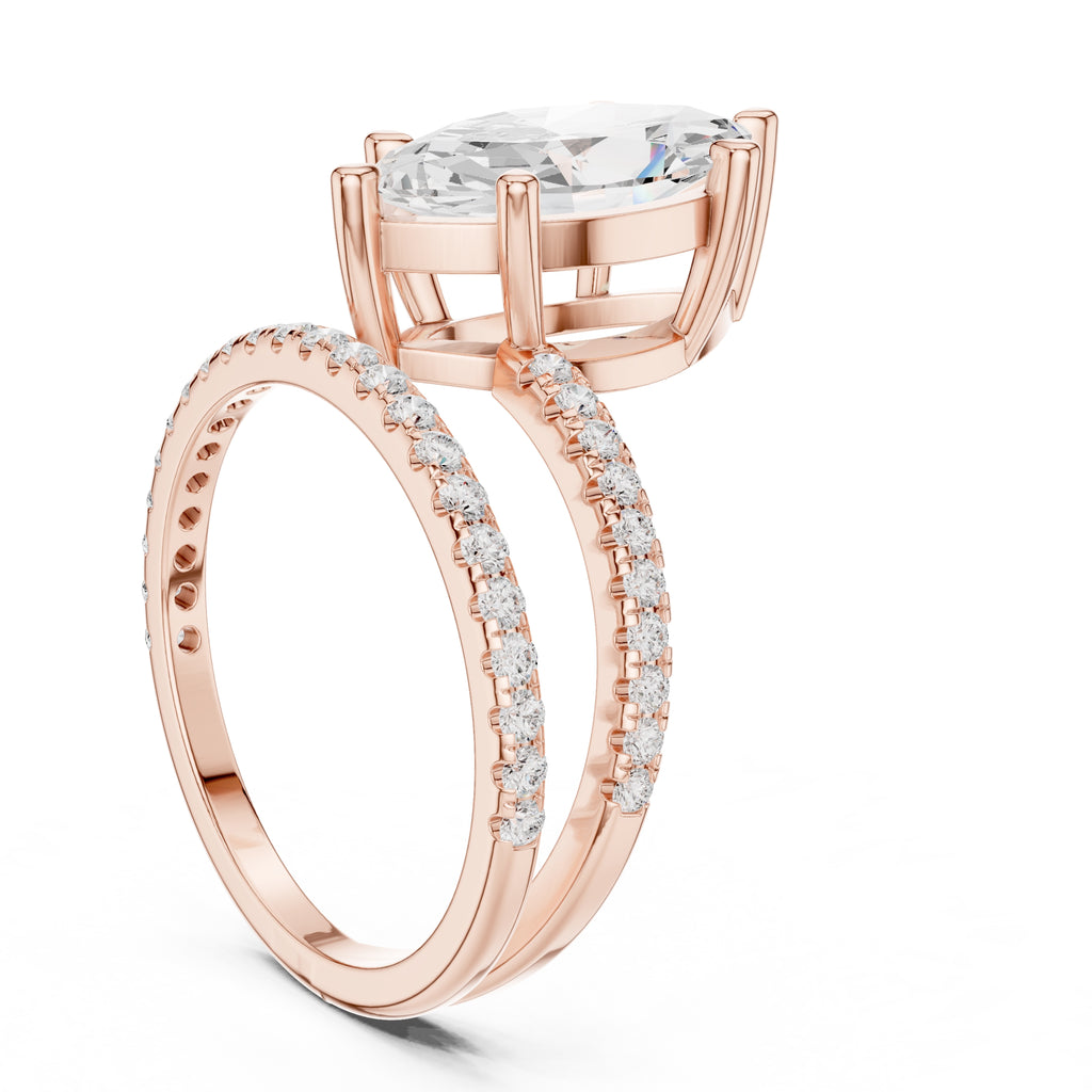 3.00 ct Intertwined Harmony Ring 3ct Rose Gold Marquise