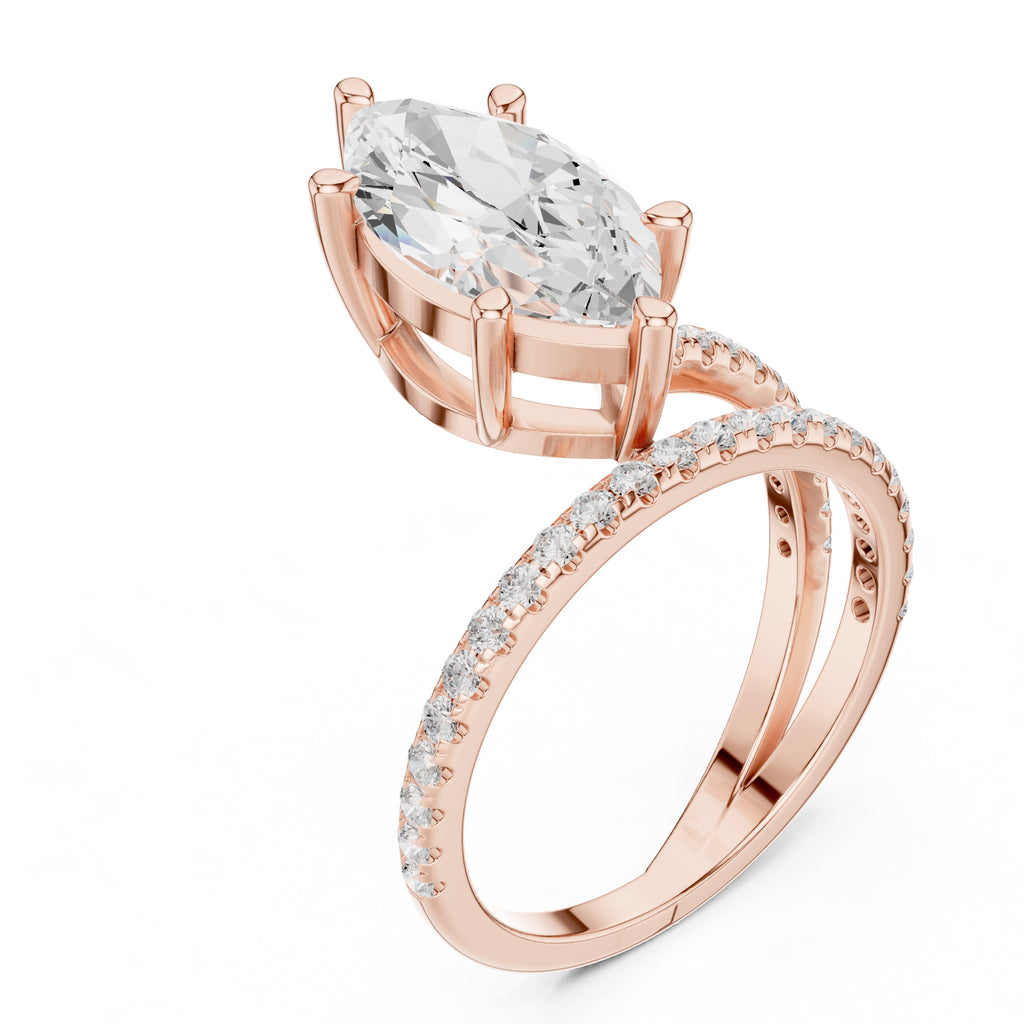 3.00 ct Intertwined Harmony Ring 3ct Rose Gold Marquise