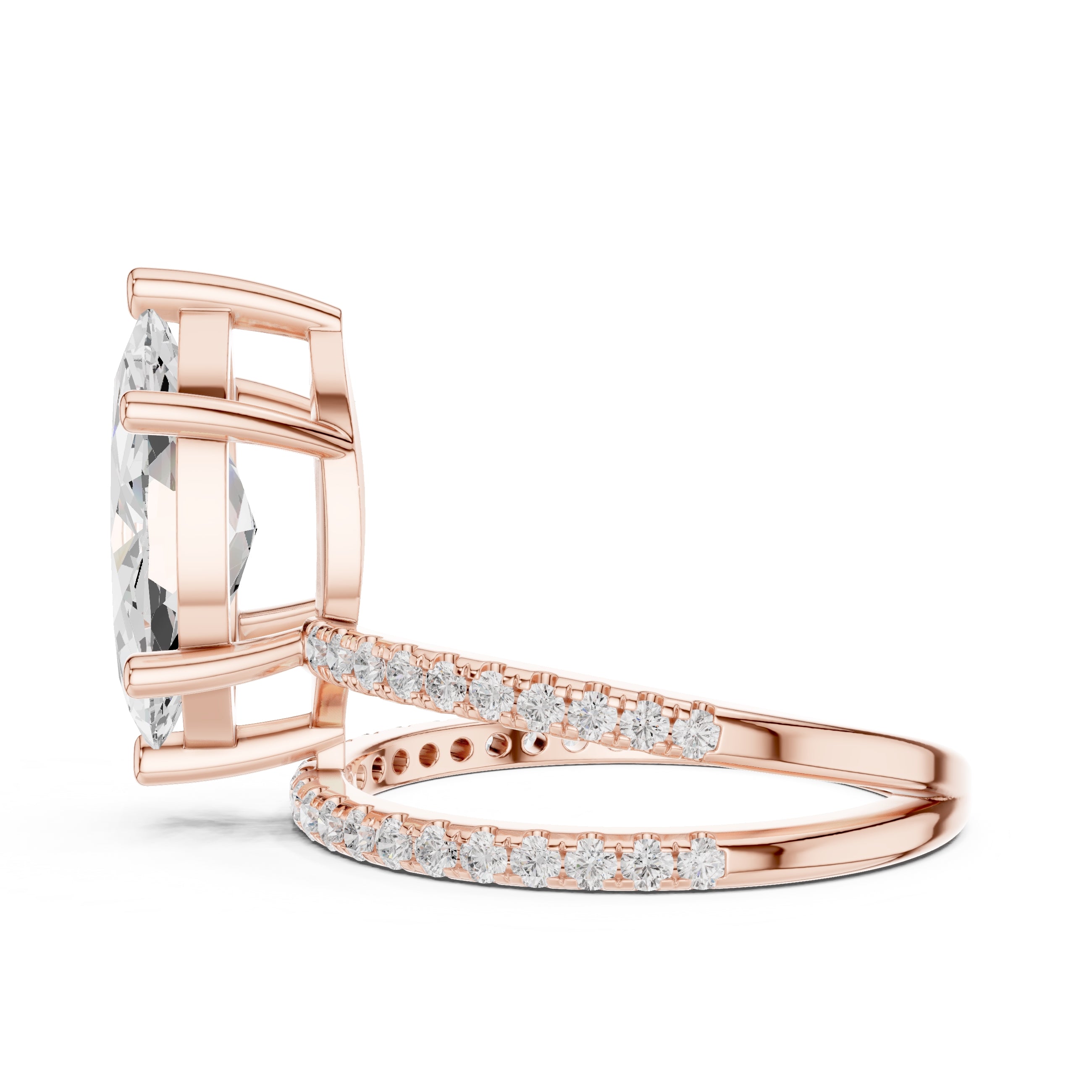3.00 ct Intertwined Harmony Ring 3ct Rose Gold Marquise