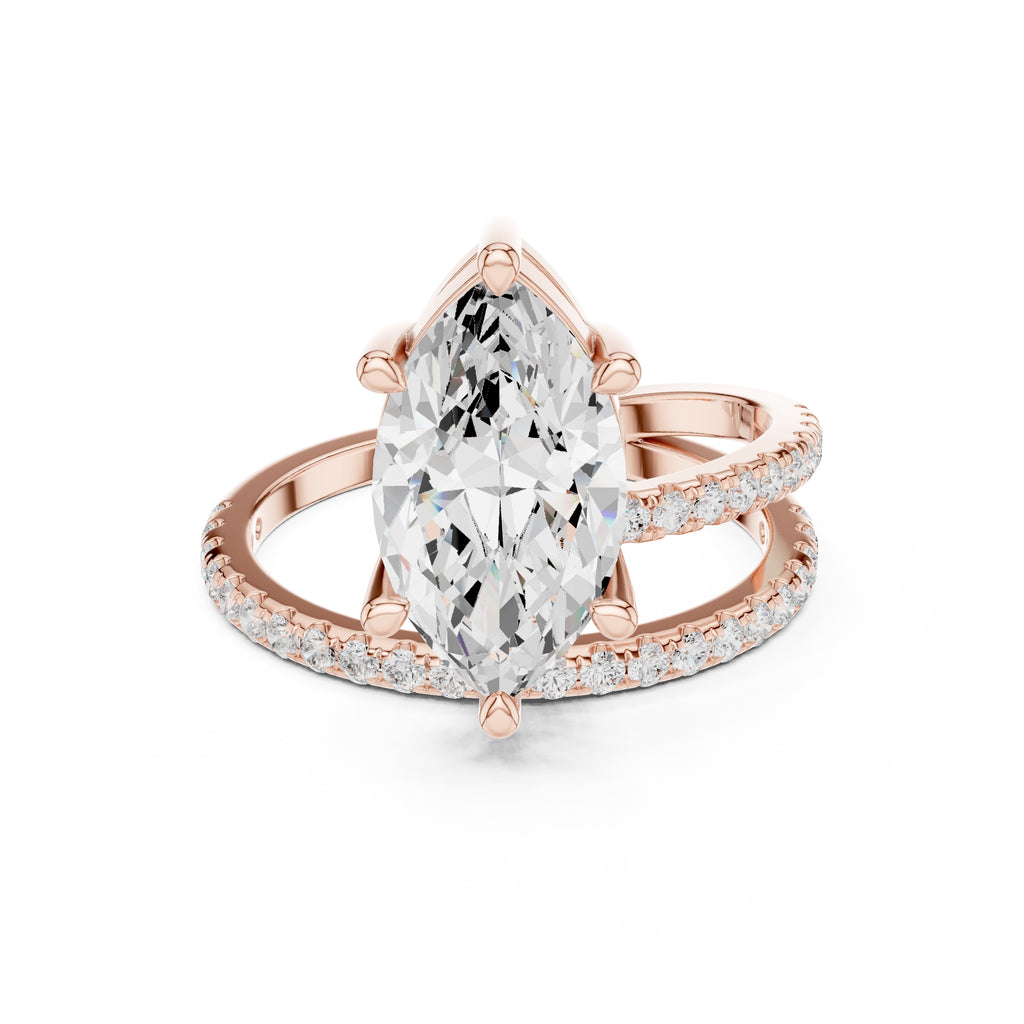 3.00 ct Intertwined Harmony Ring 3ct Rose Gold Marquise