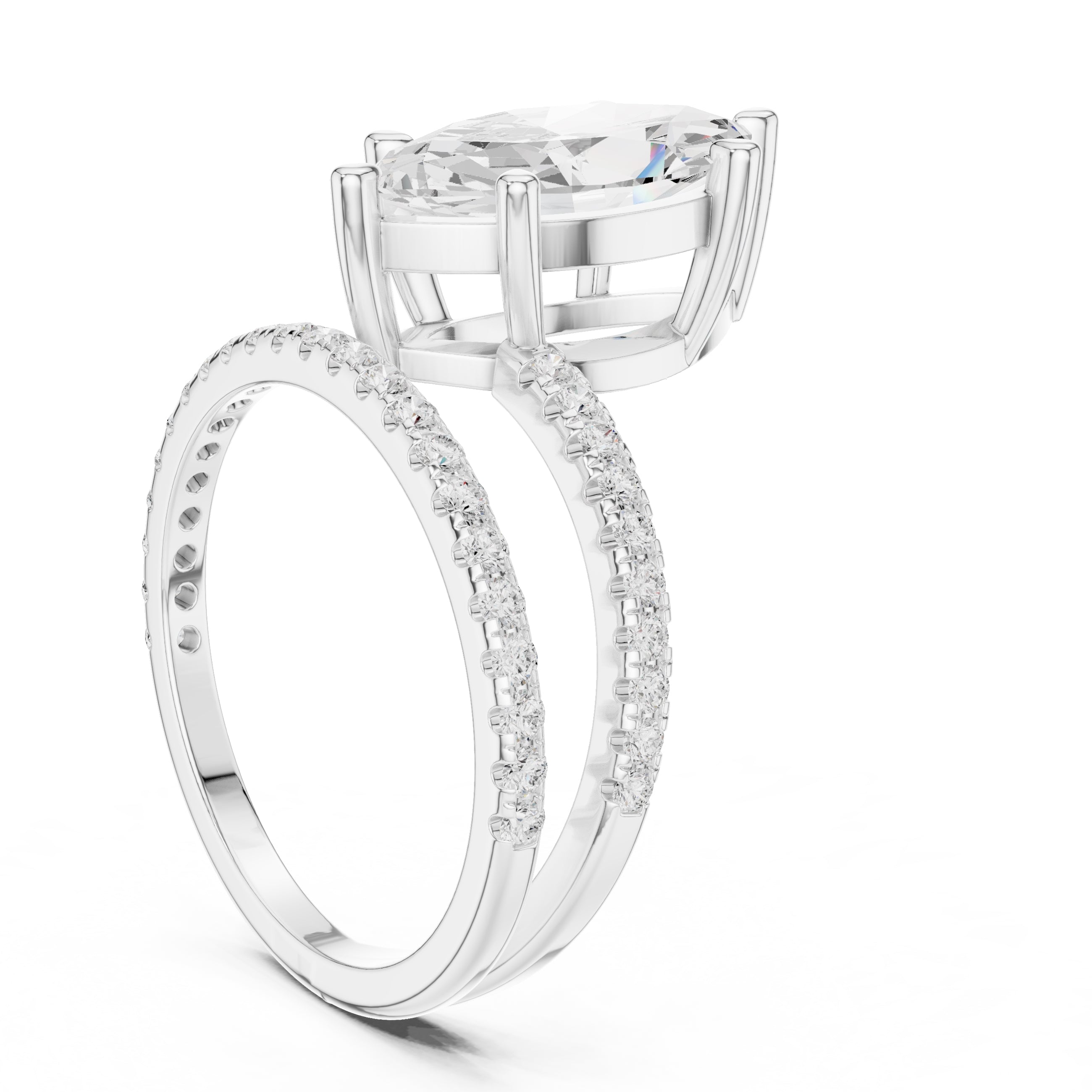 3.00 ct Intertwined Harmony Ring 3ct White Gold Marquise