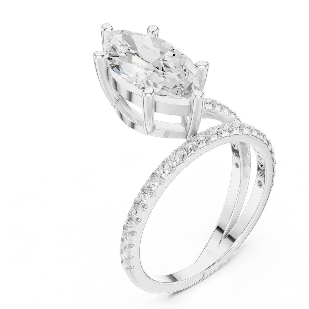 3.00 ct Intertwined Harmony Ring 3ct White Gold Marquise