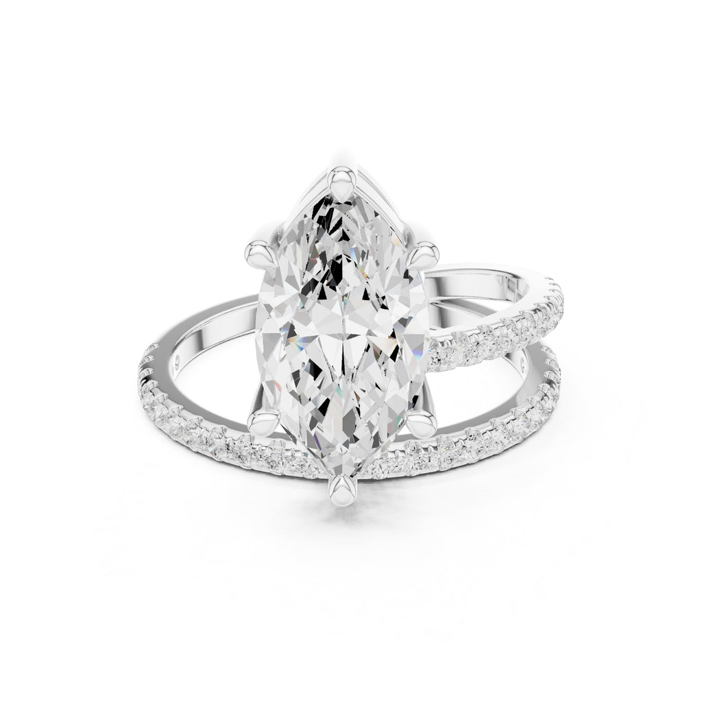 3.00 ct Intertwined Harmony Ring 3ct White Gold Marquise