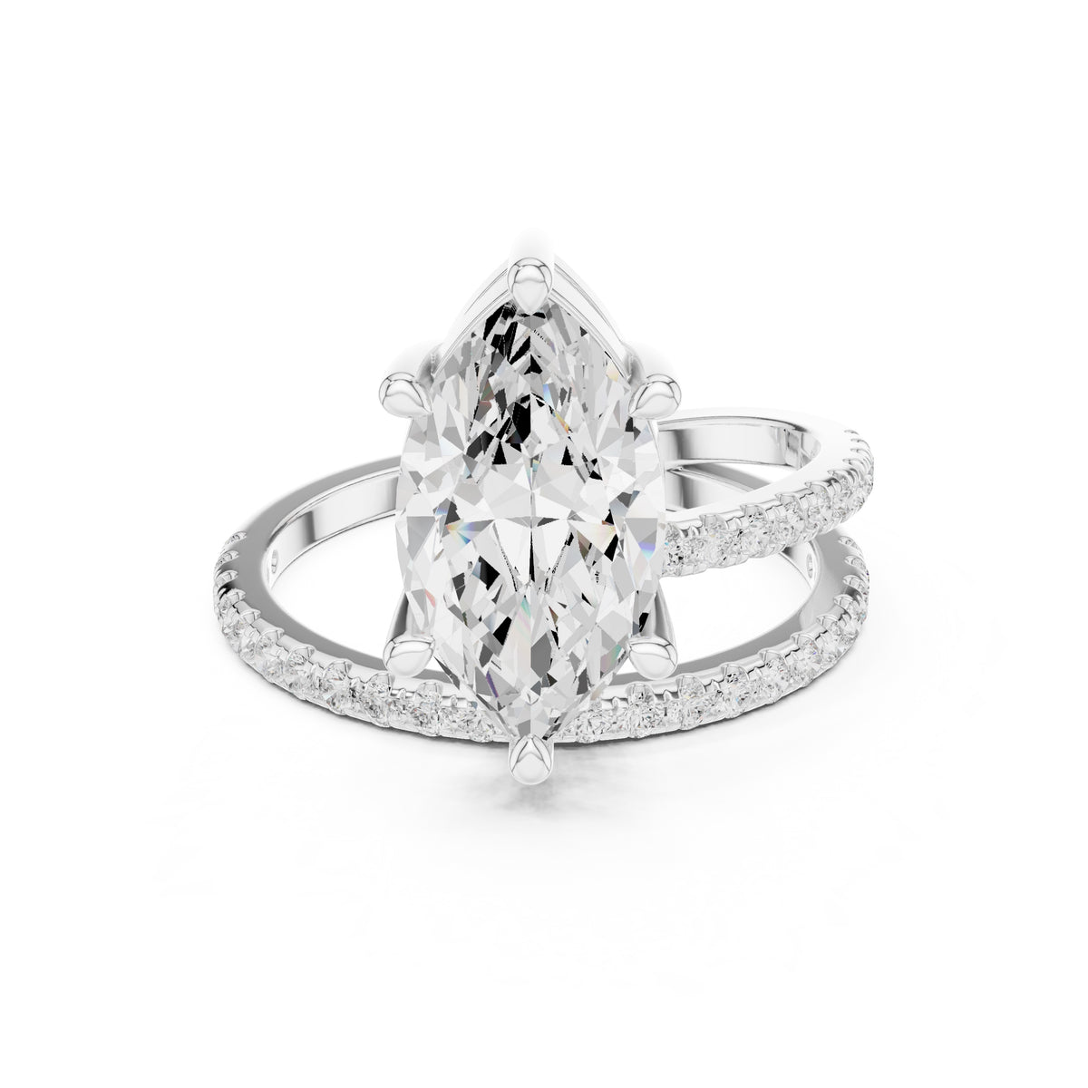 3.00 ct Intertwined Harmony Ring 3ct White Gold Marquise