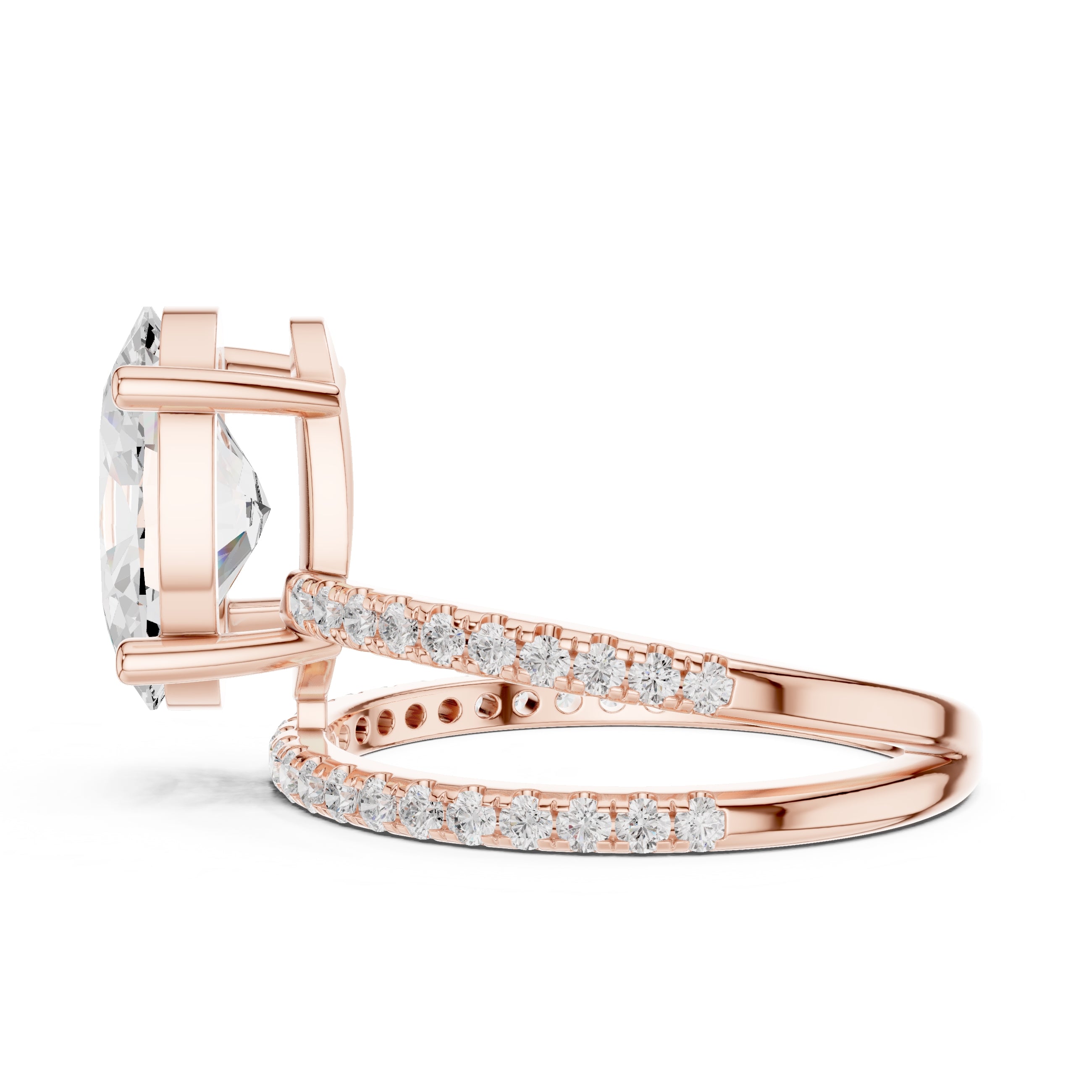3.00 ct Intertwined Harmony Ring 3ct Rose Gold Oval