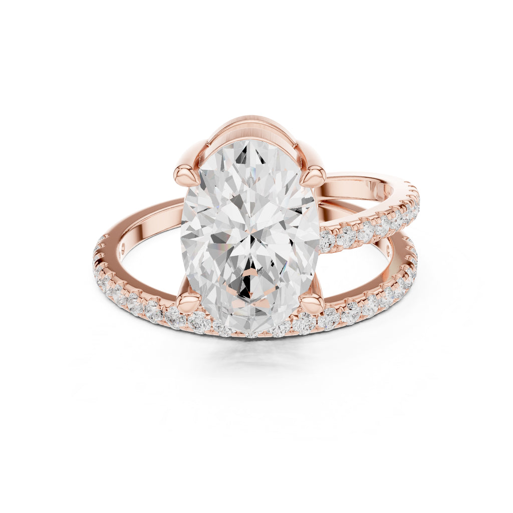3.00 ct Intertwined Harmony Ring 3ct Rose Gold Oval