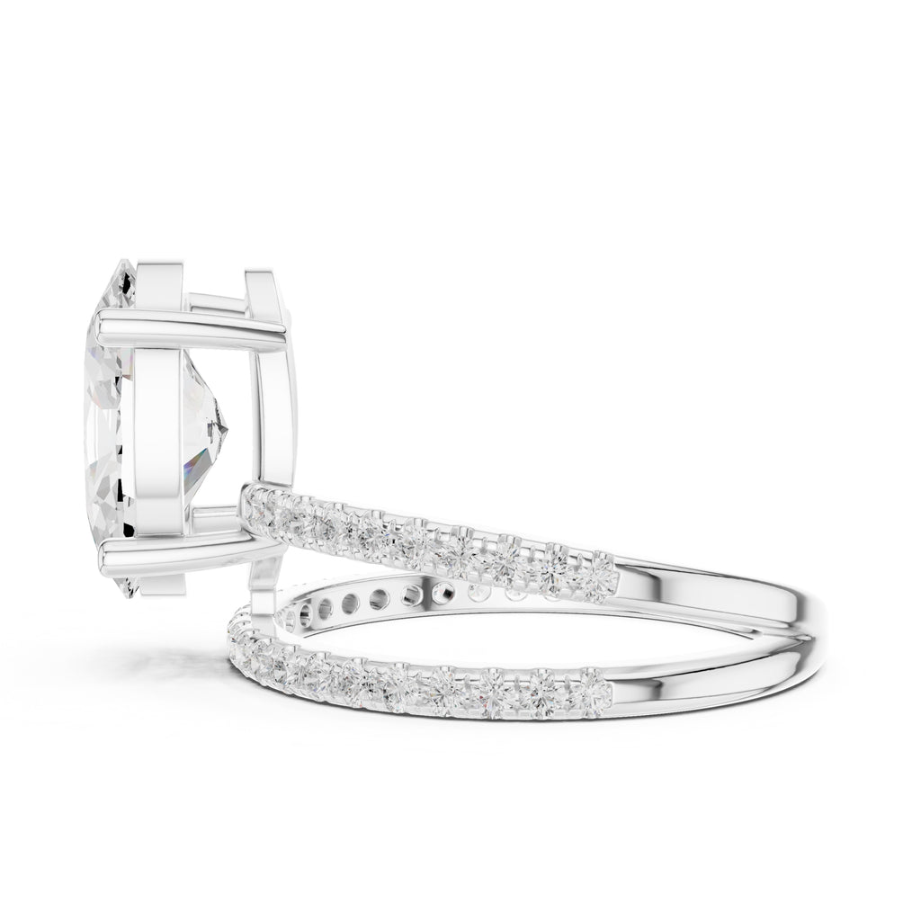 3.00 ct Intertwined Harmony Ring 3ct White Gold Oval