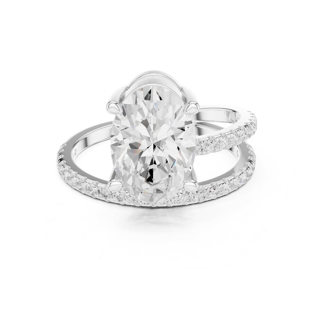 3.00 ct Intertwined Harmony Ring 3ct White Gold Oval