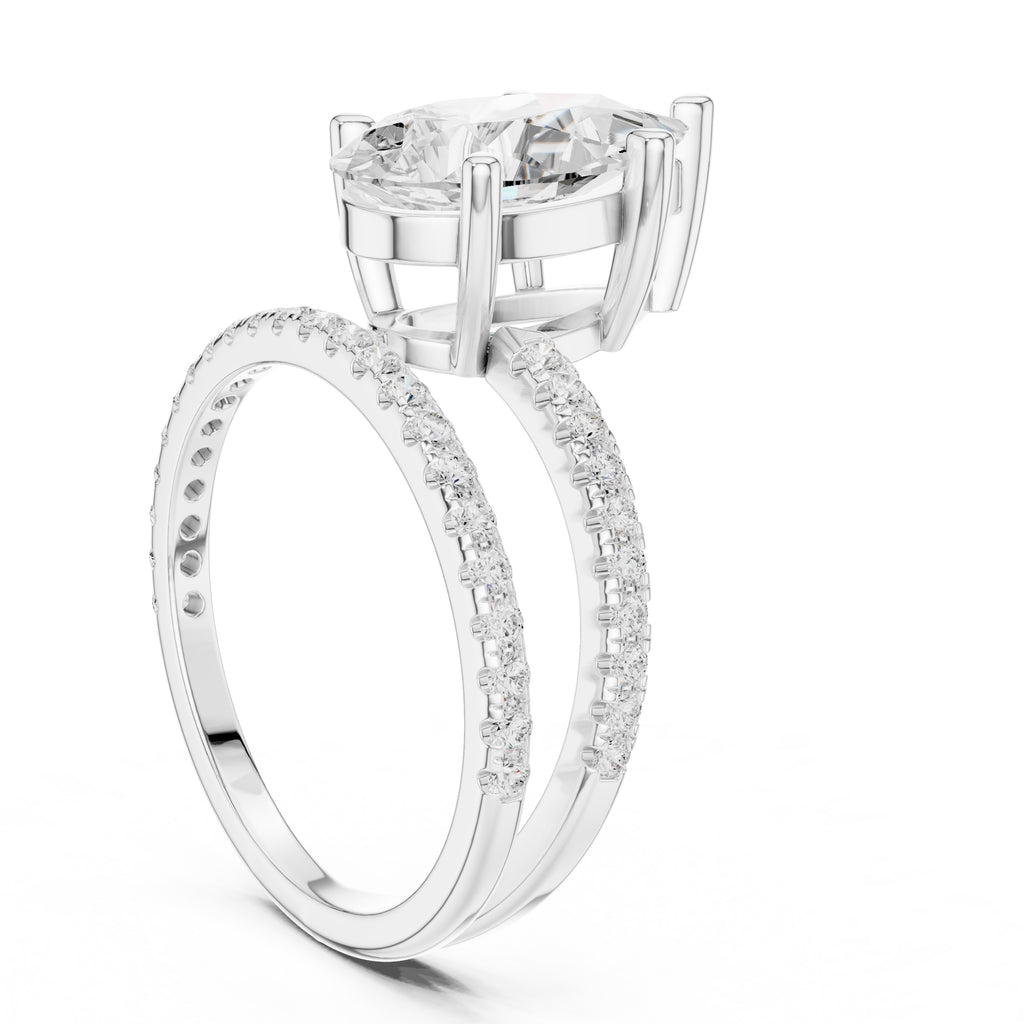 3.00 ct Intertwined Harmony Ring 3ct White Gold Pear