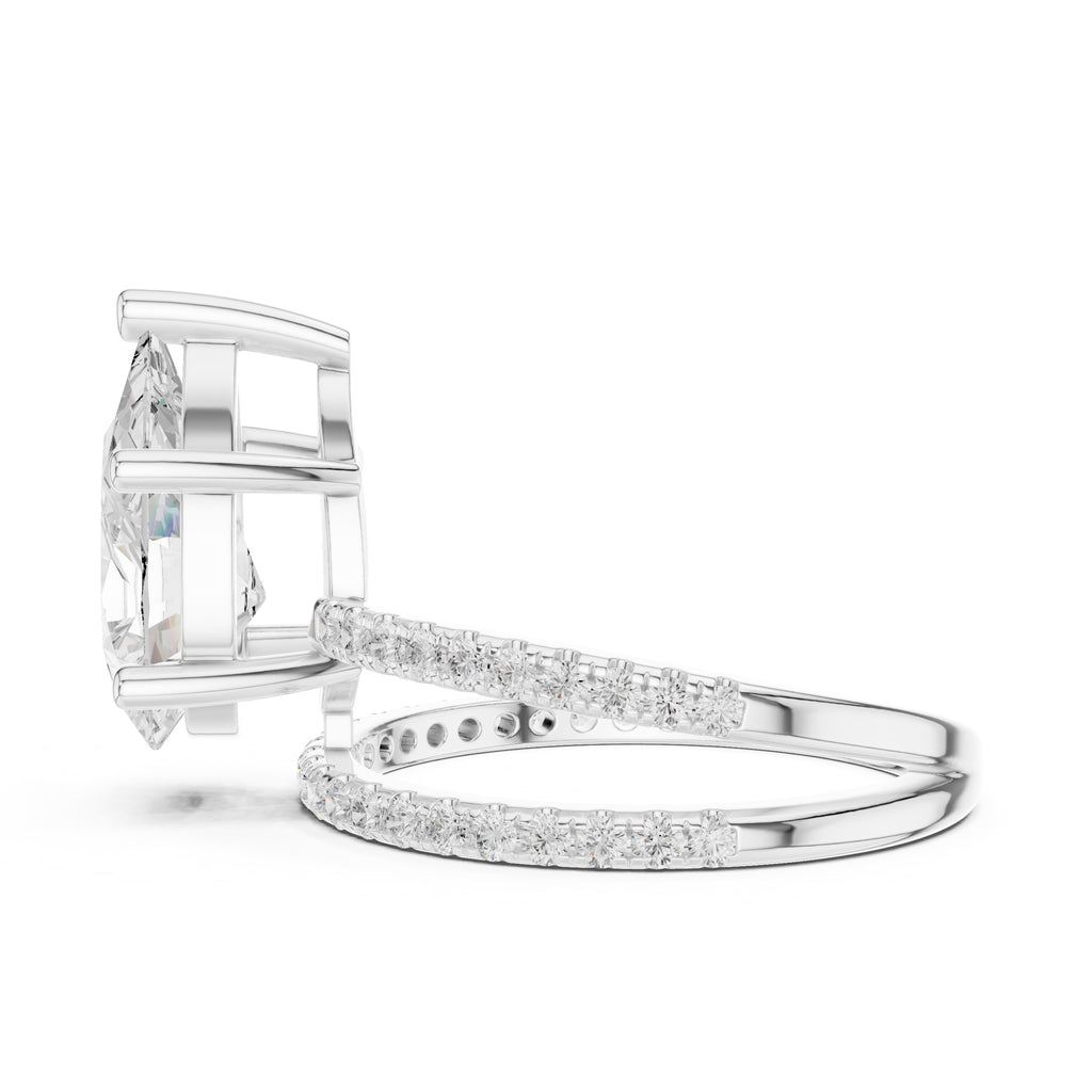3.00 ct Intertwined Harmony Ring 3ct White Gold Pear