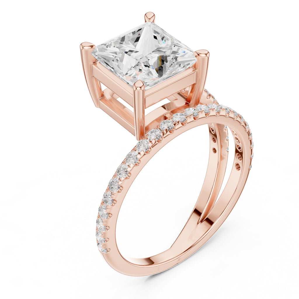 3.00 ct Intertwined Harmony Ring 3ct Rose Gold Princess