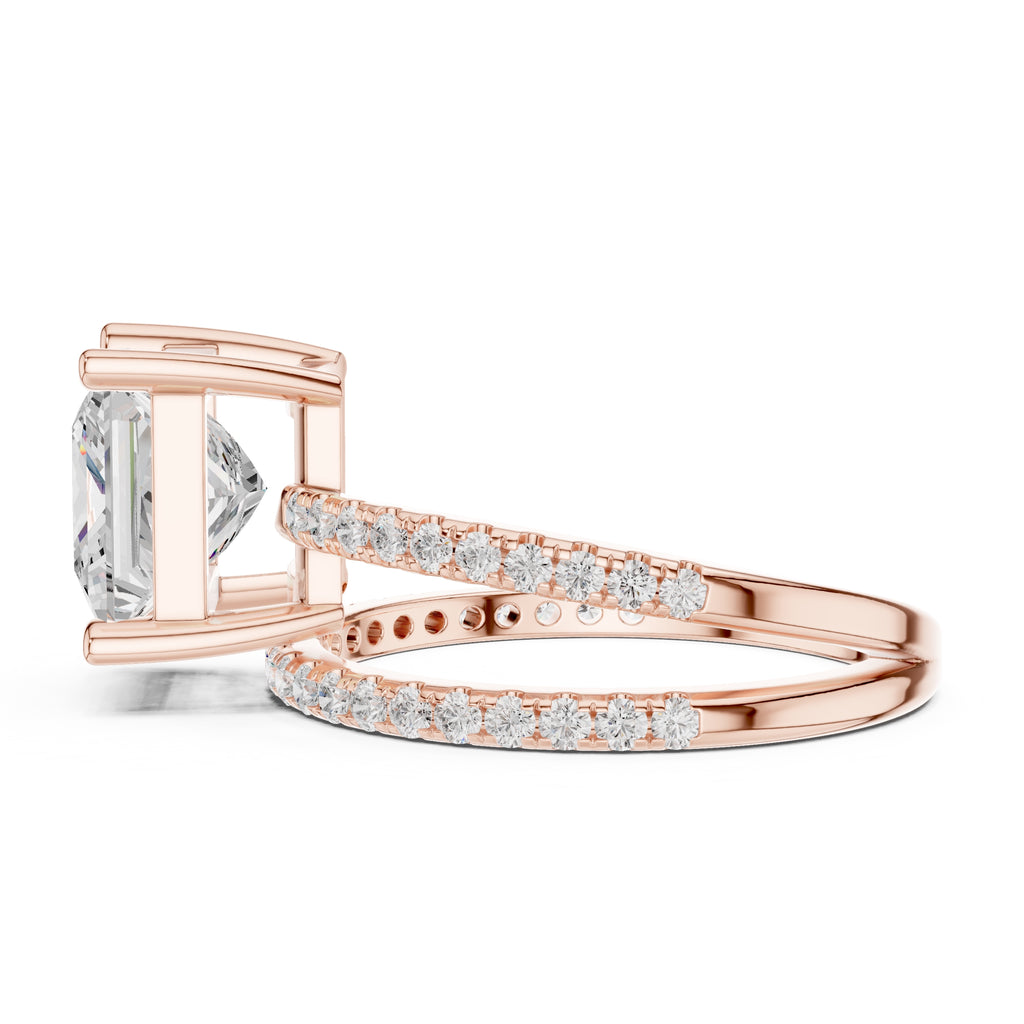 3.00 ct Intertwined Harmony Ring 3ct Rose Gold Princess