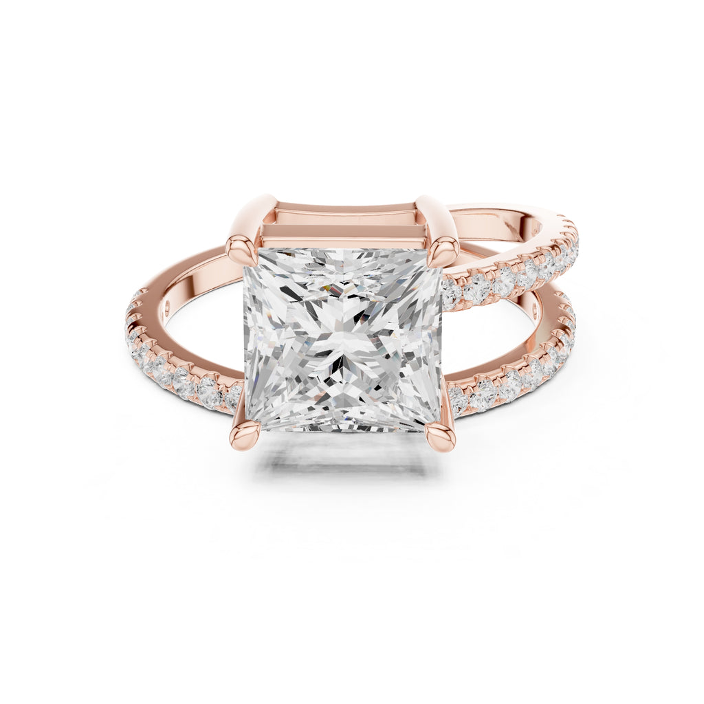 3.00 ct Intertwined Harmony Ring 3ct Rose Gold Princess