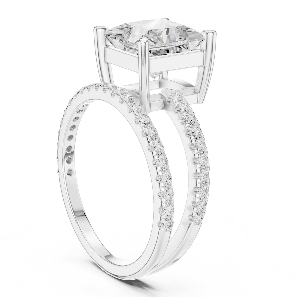 3.00 ct Intertwined Harmony Ring 3ct White Gold Princess