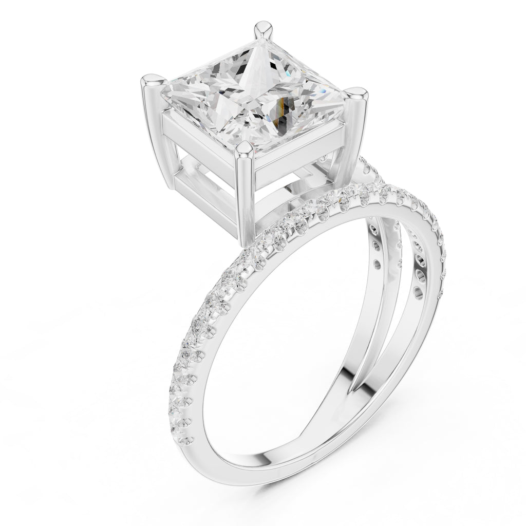 3.00 ct Intertwined Harmony Ring 3ct White Gold Princess