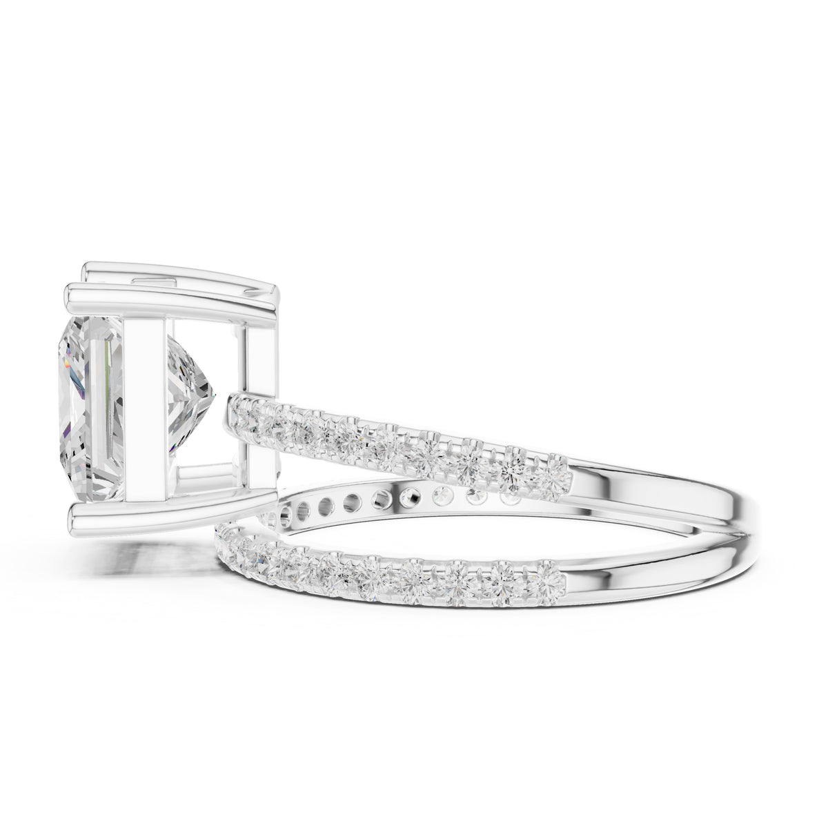 3.00 ct Intertwined Harmony Ring 3ct White Gold Princess