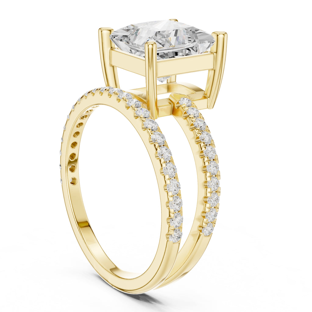 3.00 ct Intertwined Harmony Ring 3ct Yellow Gold Princess