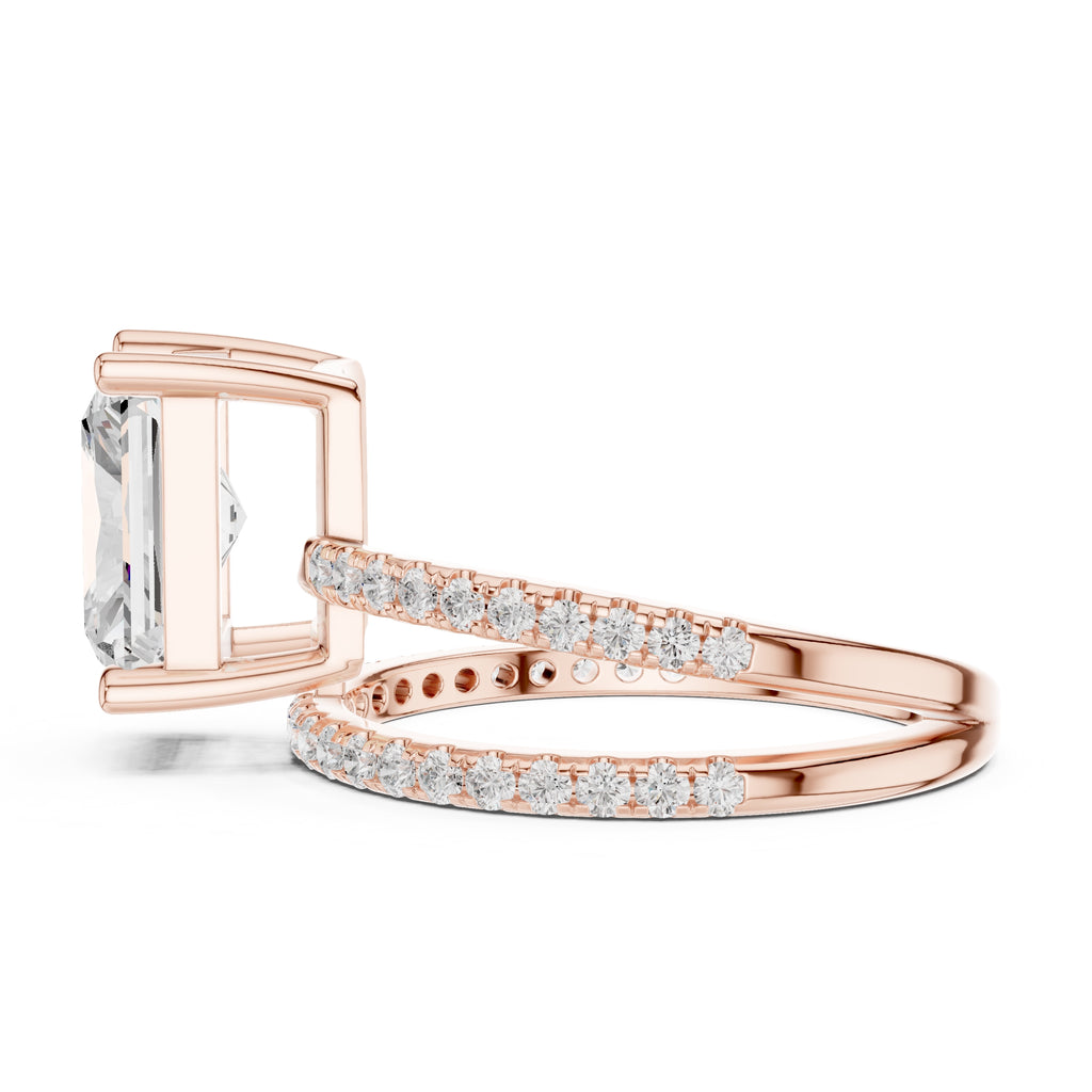3.00 ct Intertwined Harmony Ring 3ct Rose Gold Radiant