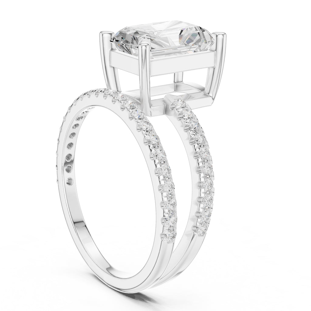 3.00 ct Intertwined Harmony Ring 3ct White Gold Radiant