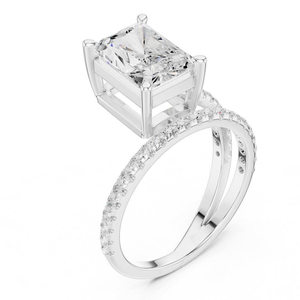 3.00 ct Intertwined Harmony Ring 3ct White Gold Radiant