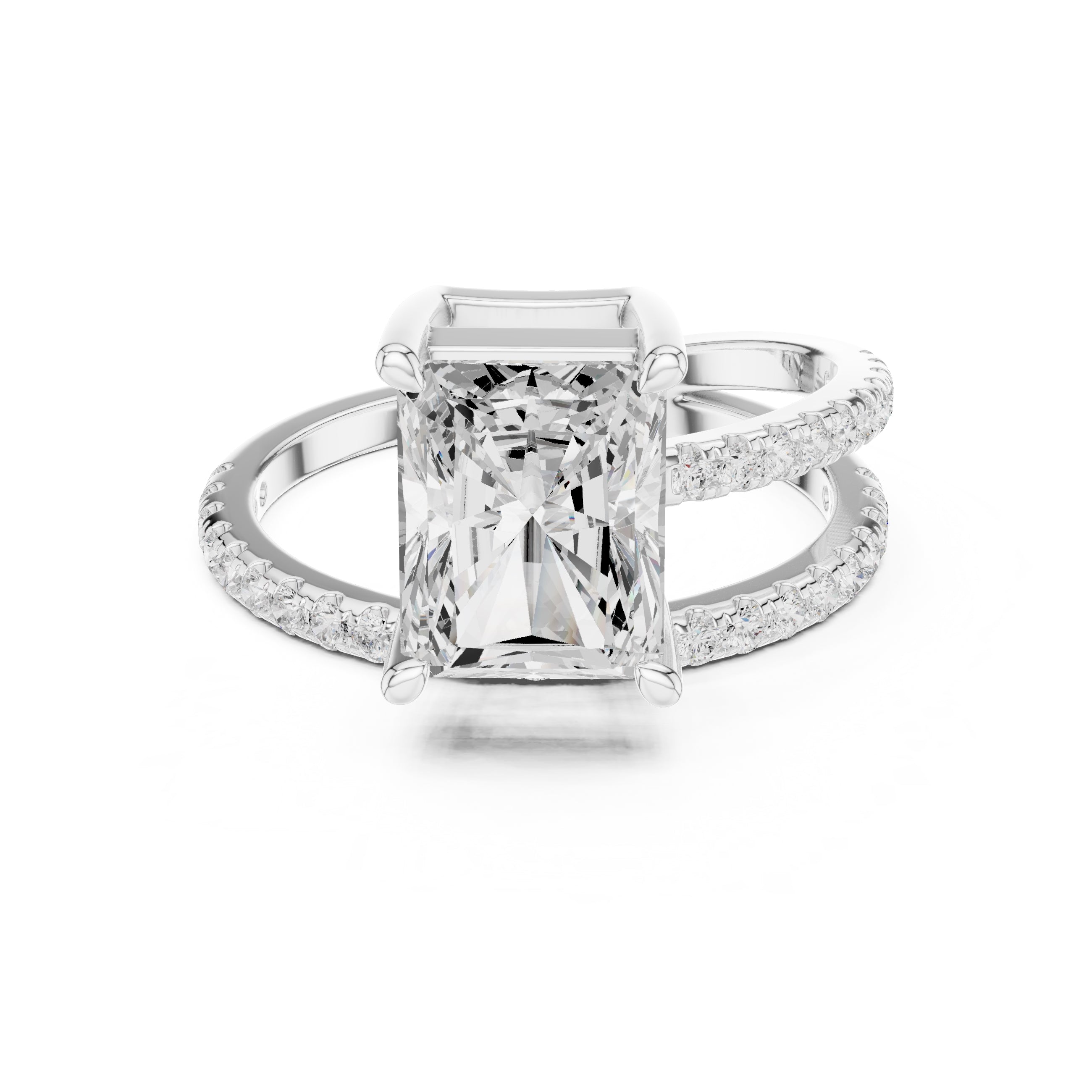 3.00 ct Intertwined Harmony Ring 3ct White Gold Radiant