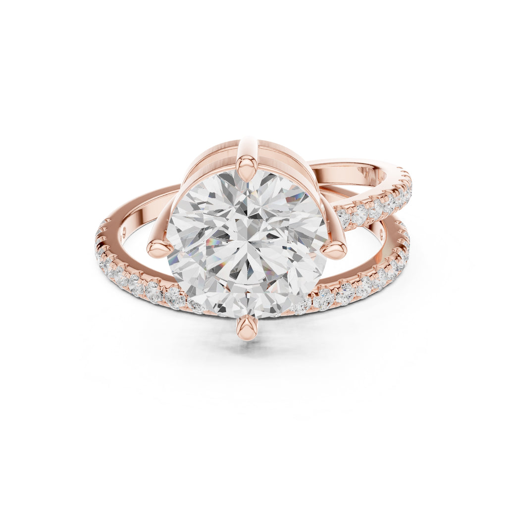 3.00 ct Intertwined Harmony Ring 3ct Rose Gold Round