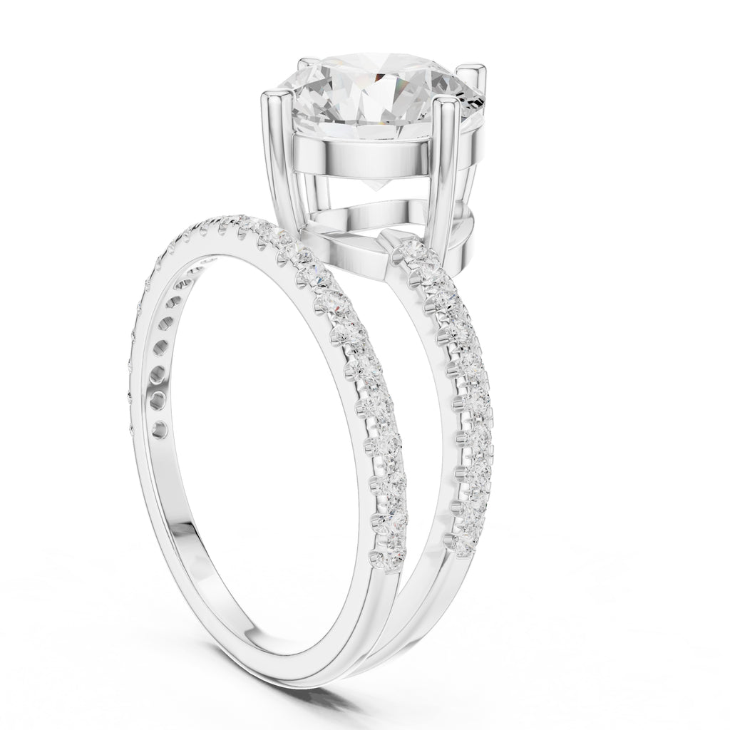 3.00 ct Intertwined Harmony Ring 3ct White Gold Round
