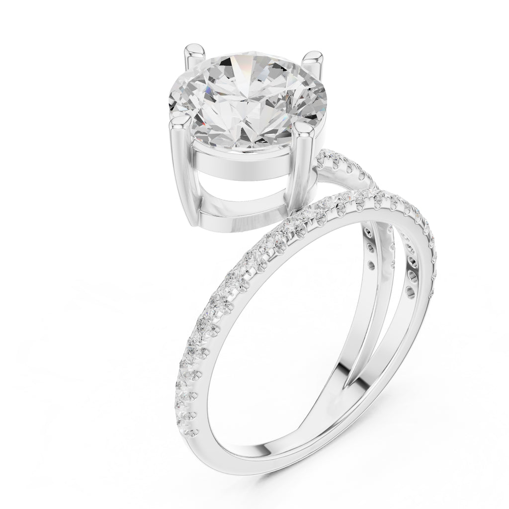 3.00 ct Intertwined Harmony Ring 3ct White Gold Round