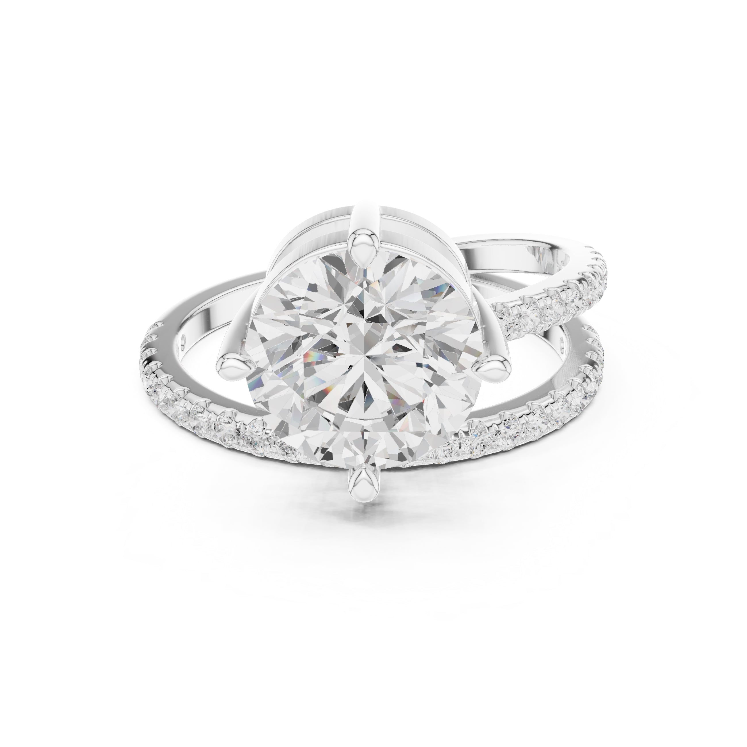 3.00 ct Intertwined Harmony Ring 3ct White Gold Round