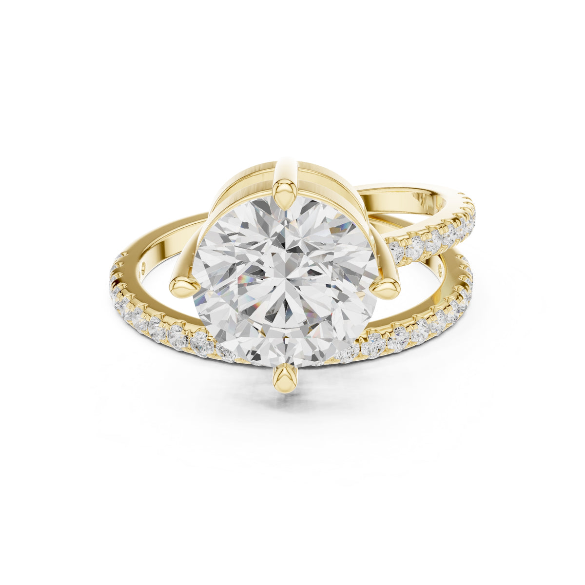 3.00 ct Intertwined Harmony Ring 3ct Yellow Gold Round