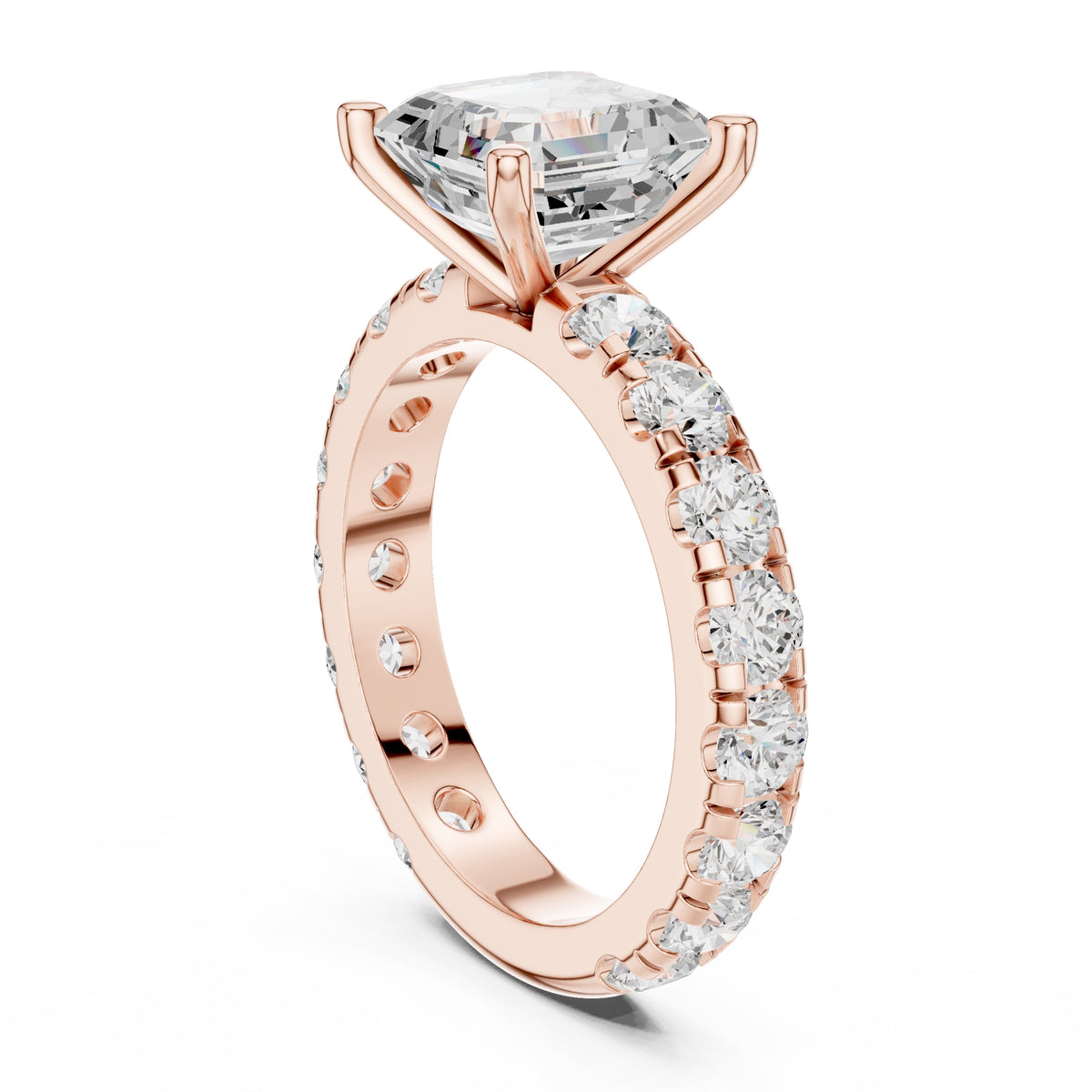3.00 ct Majestic Eternity Setting 3ct Rose Gold Asscher