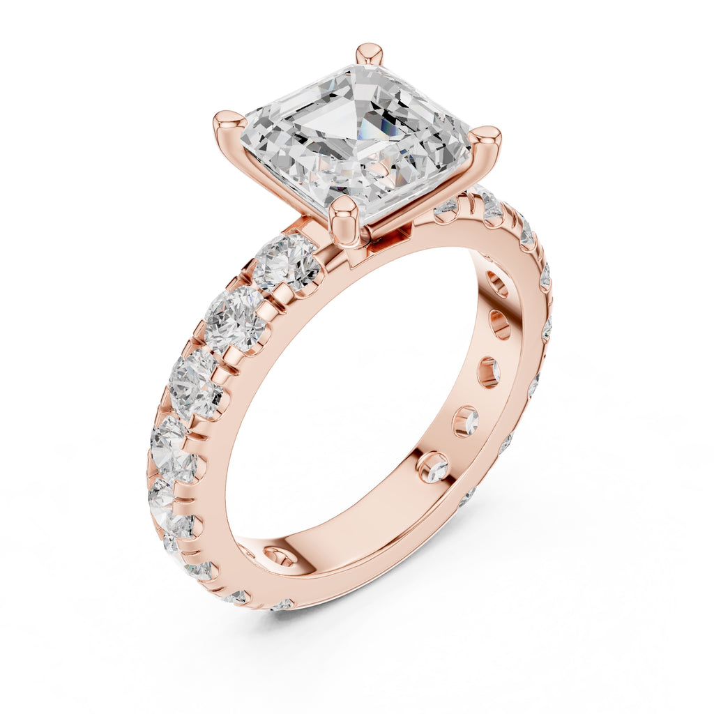 3.00 ct Majestic Eternity Setting 3ct Rose Gold Asscher