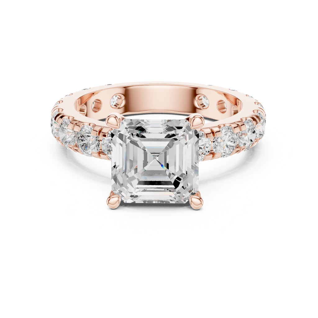 3.00 ct Majestic Eternity Setting 3ct Rose Gold Asscher
