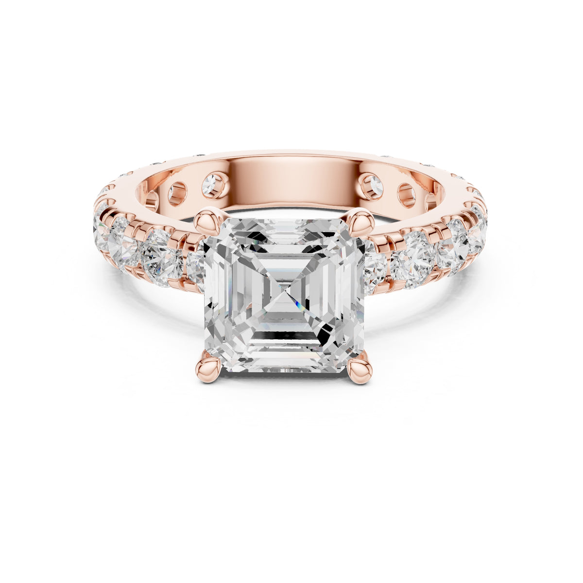 3.00 ct Majestic Eternity Setting 3ct Rose Gold Asscher
