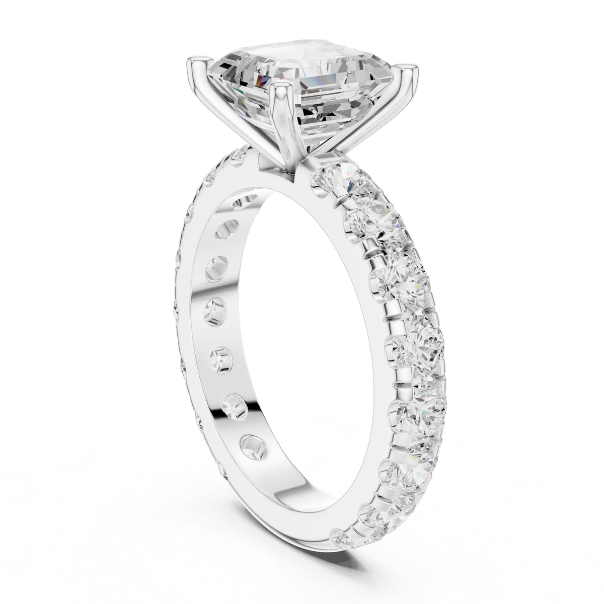 3.00 ct Majestic Eternity Setting 3ct White Gold Asscher