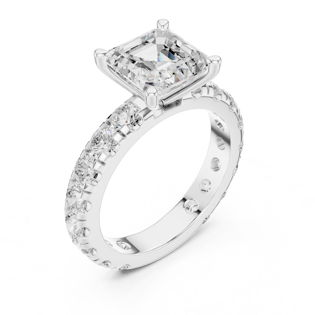 3.00 ct Majestic Eternity Setting 3ct White Gold Asscher