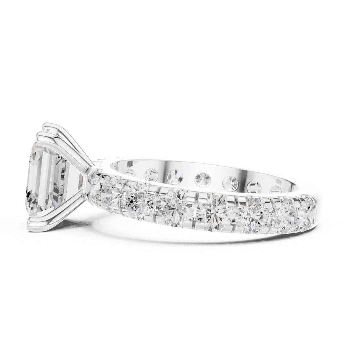 3.00 ct Majestic Eternity Setting 3ct White Gold Asscher