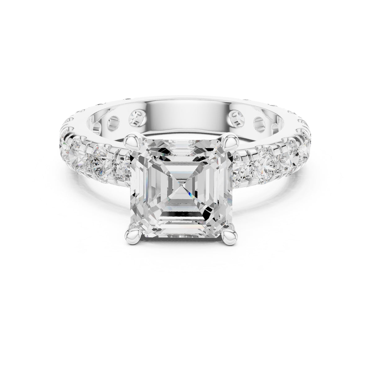 3.00 ct Majestic Eternity Setting 3ct White Gold Asscher