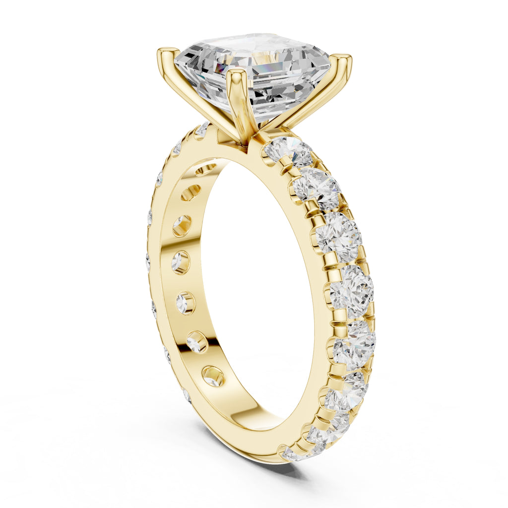3.00 ct Majestic Eternity Setting 3ct Yellow Gold Asscher