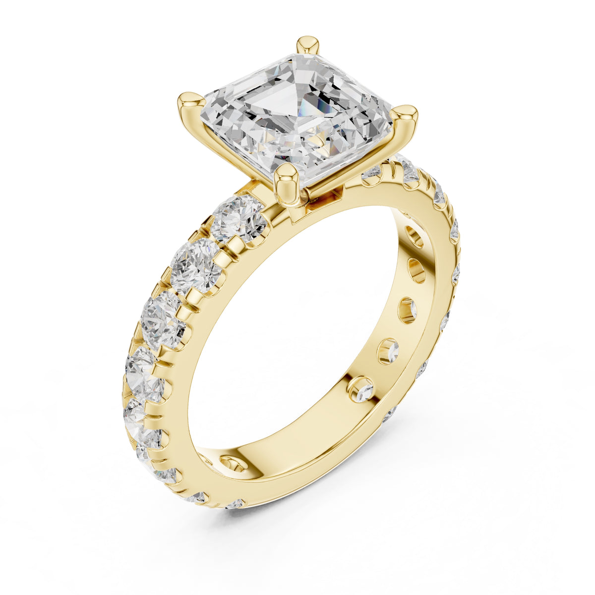 3.00 ct Majestic Eternity Setting 3ct Yellow Gold Asscher