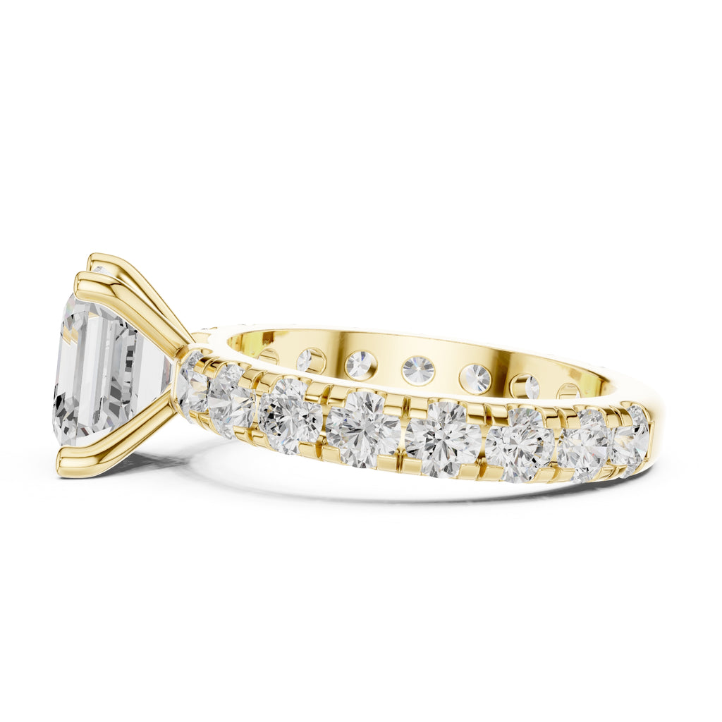 3.00 ct Majestic Eternity Setting 3ct Yellow Gold Asscher
