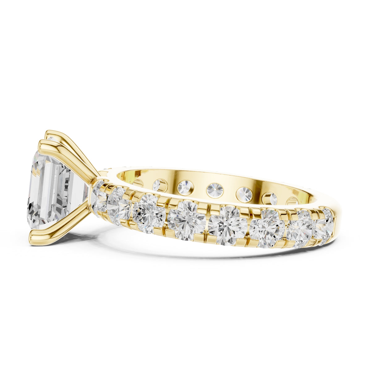 3.00 ct Majestic Eternity Setting 3ct Yellow Gold Asscher
