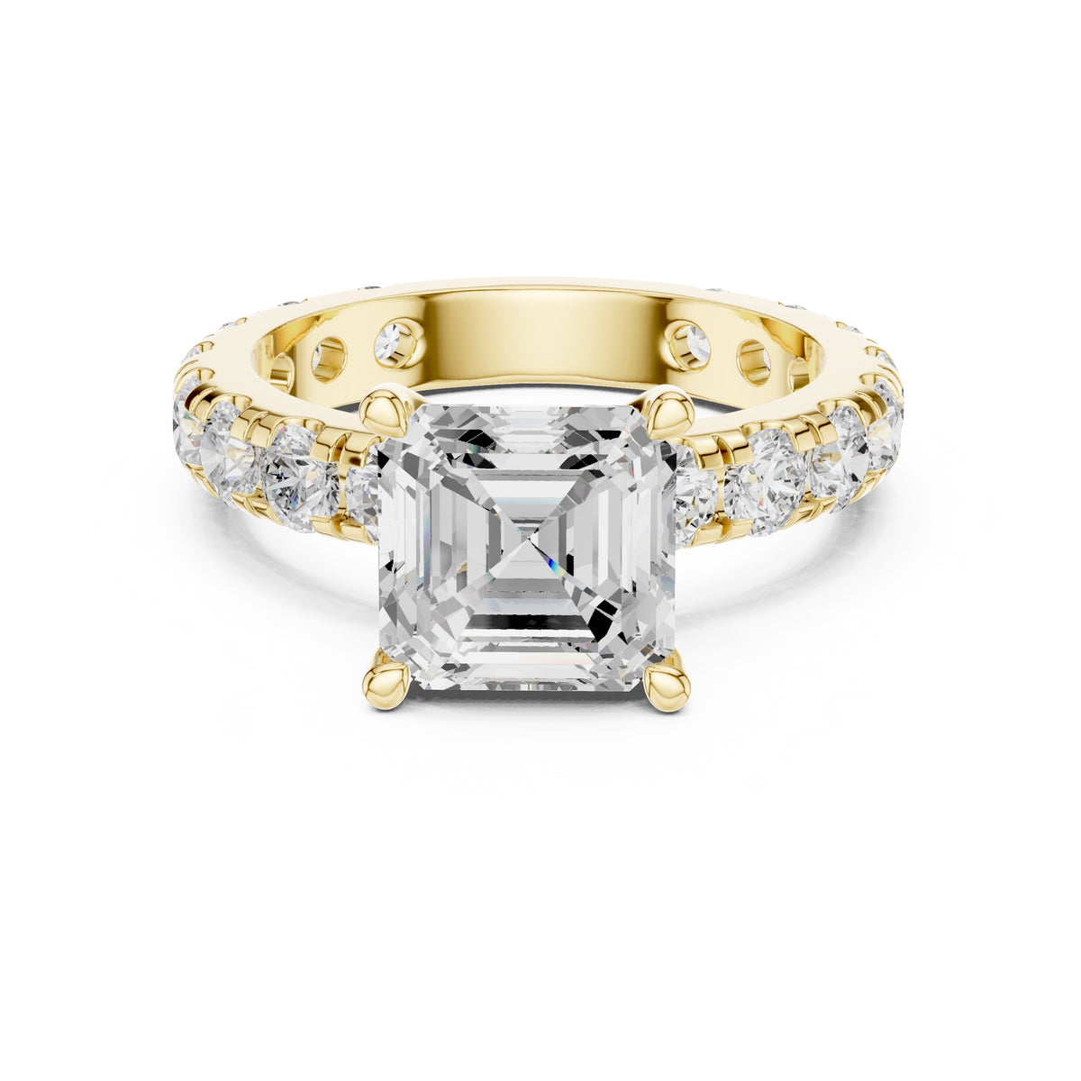 3.00 ct Majestic Eternity Setting 3ct Yellow Gold Asscher