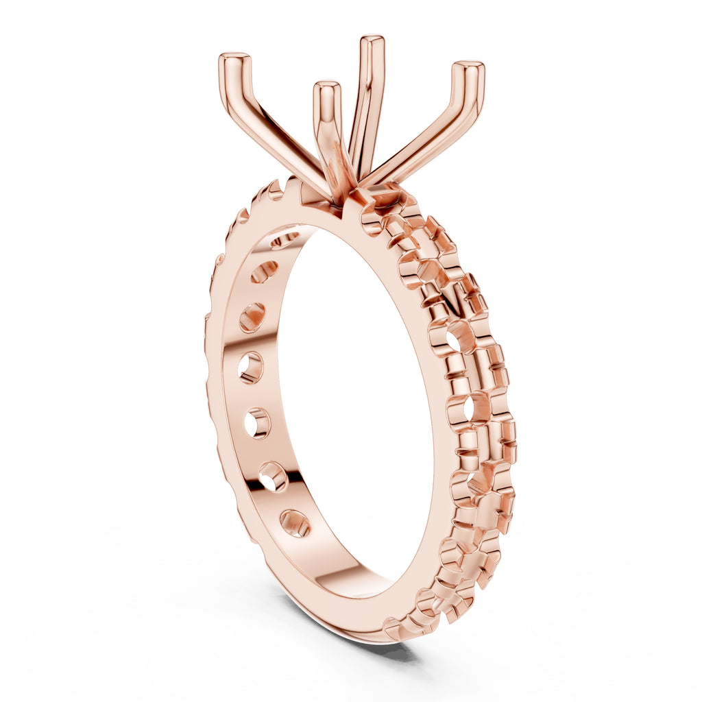 3.00 ct Majestic Eternity Setting 3ct Rose Gold Cushion