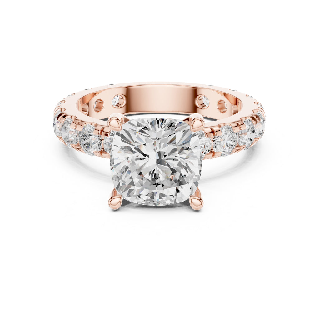 3.00 ct Majestic Eternity Setting 3ct Rose Gold Cushion