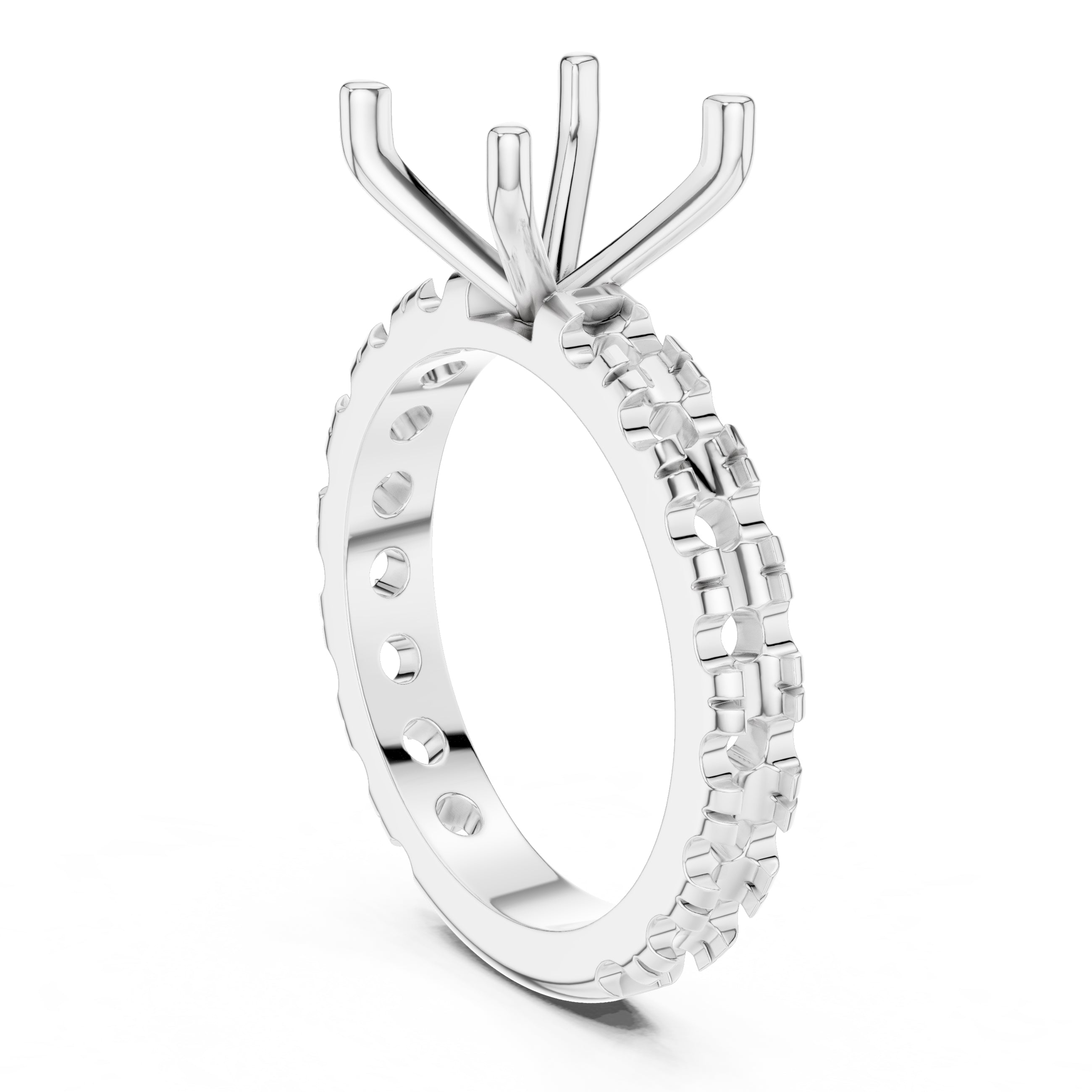 3.00 ct Majestic Eternity Setting 3ct White Gold Cushion
