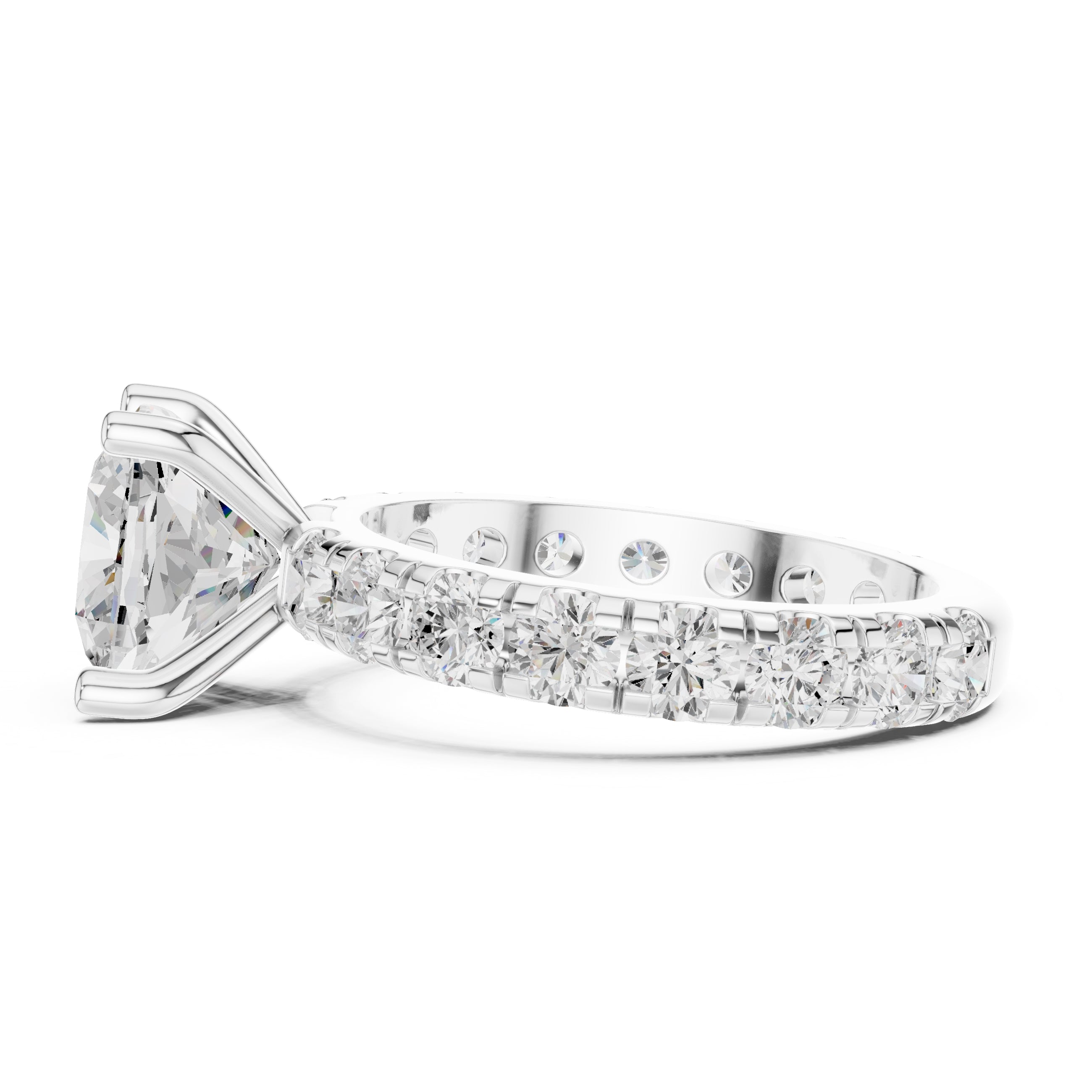 3.00 ct Majestic Eternity Setting 3ct White Gold Cushion