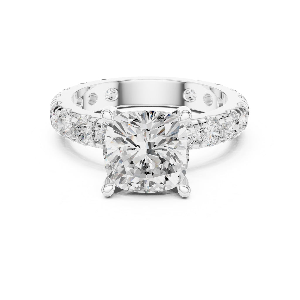 3.00 ct Majestic Eternity Setting 3ct White Gold Cushion