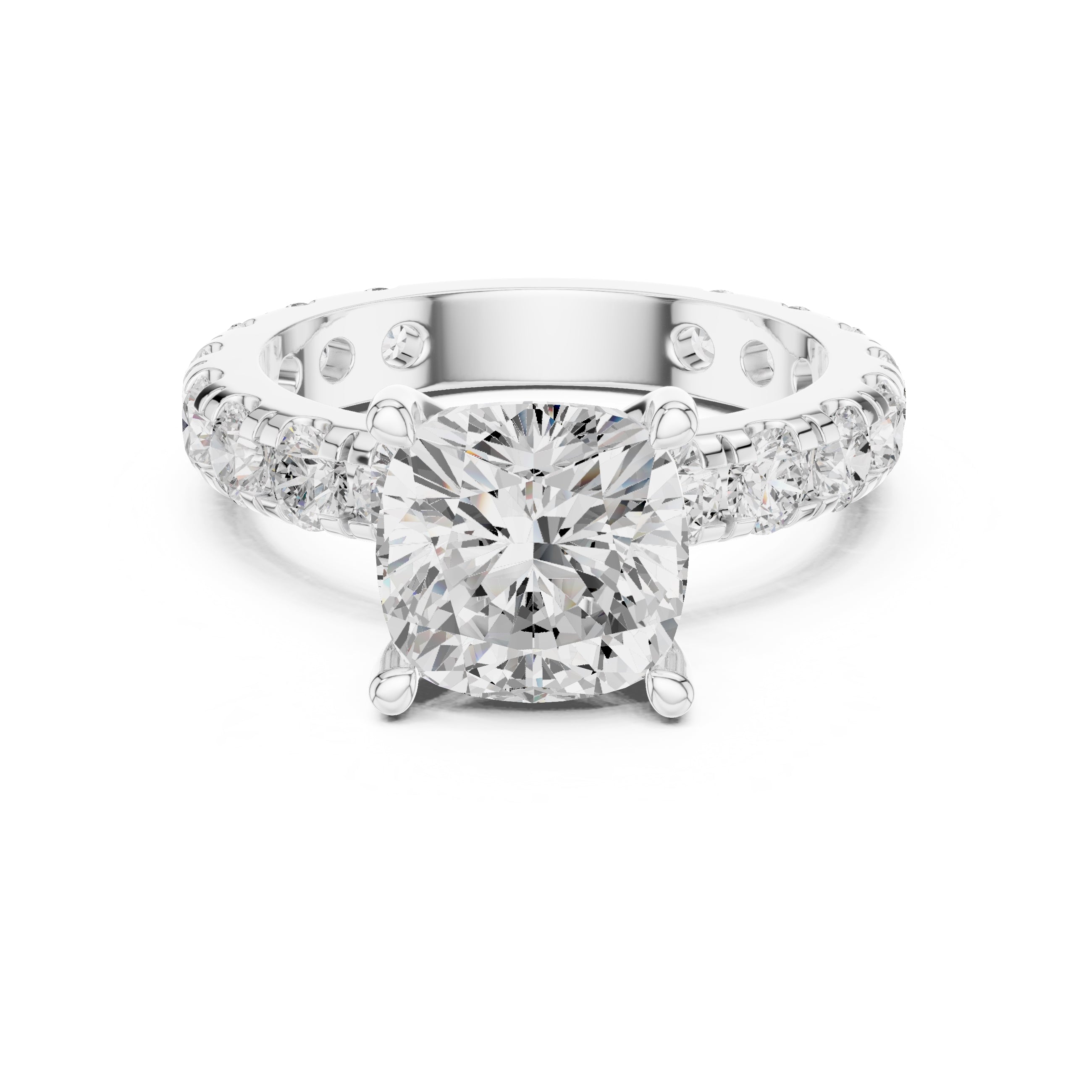 3.00 ct Majestic Eternity Setting 3ct White Gold Cushion